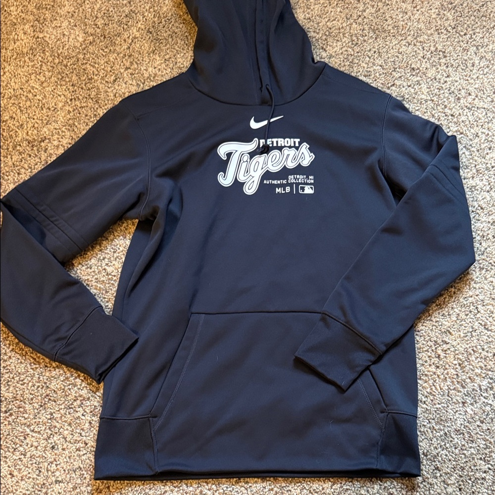 Nike Baseball Men's Dark Blue/Black Detroit Tigers Hoodie Therma-Fit